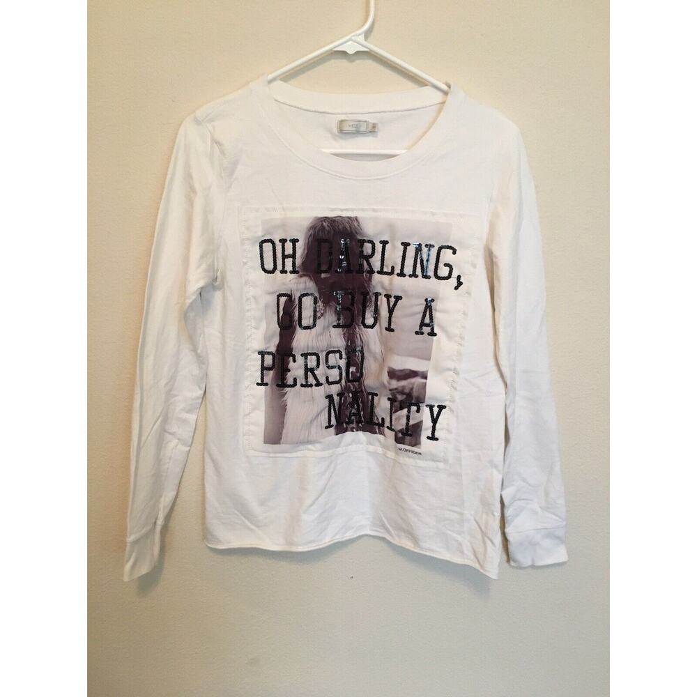 Miele Oh Darling Go Buy A Personality T Shirt Size Small White‎ Long Sleeve